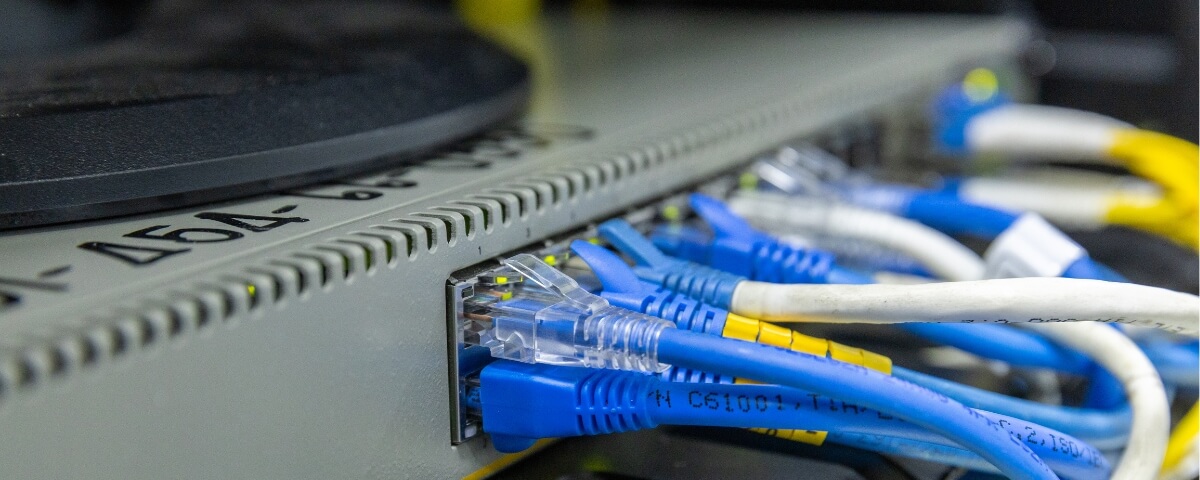 Business broadband and network connectivity setup in Sutton Coldfield with ethernet cables and reliable internet infrastructure