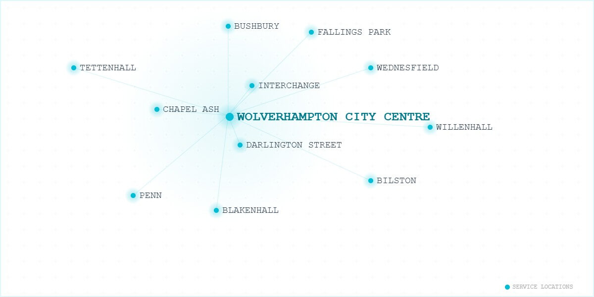 IT hardware supply service areas across Wolverhampton including city centre, Bilston, Wednesfield, Tettenhall and Willenhall